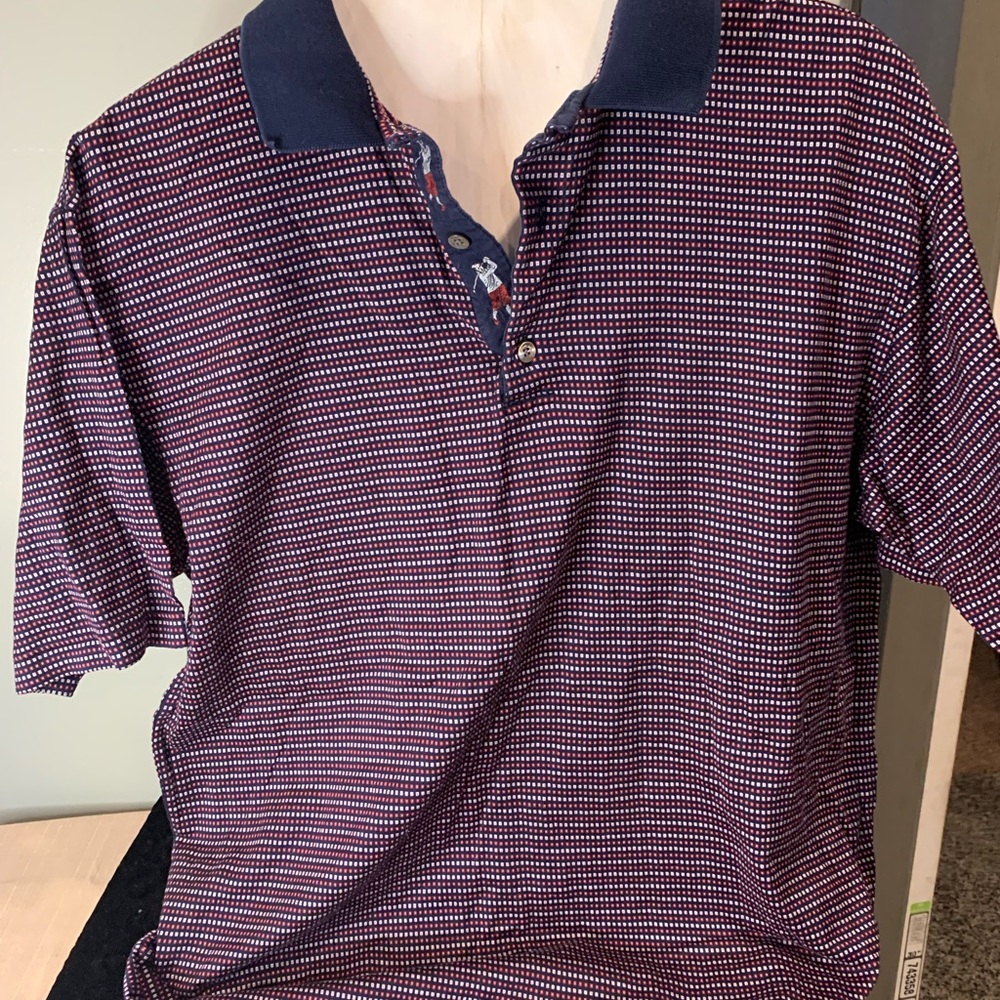 Bobby Jones Blue and Red Polo Shirt Classic Stripes